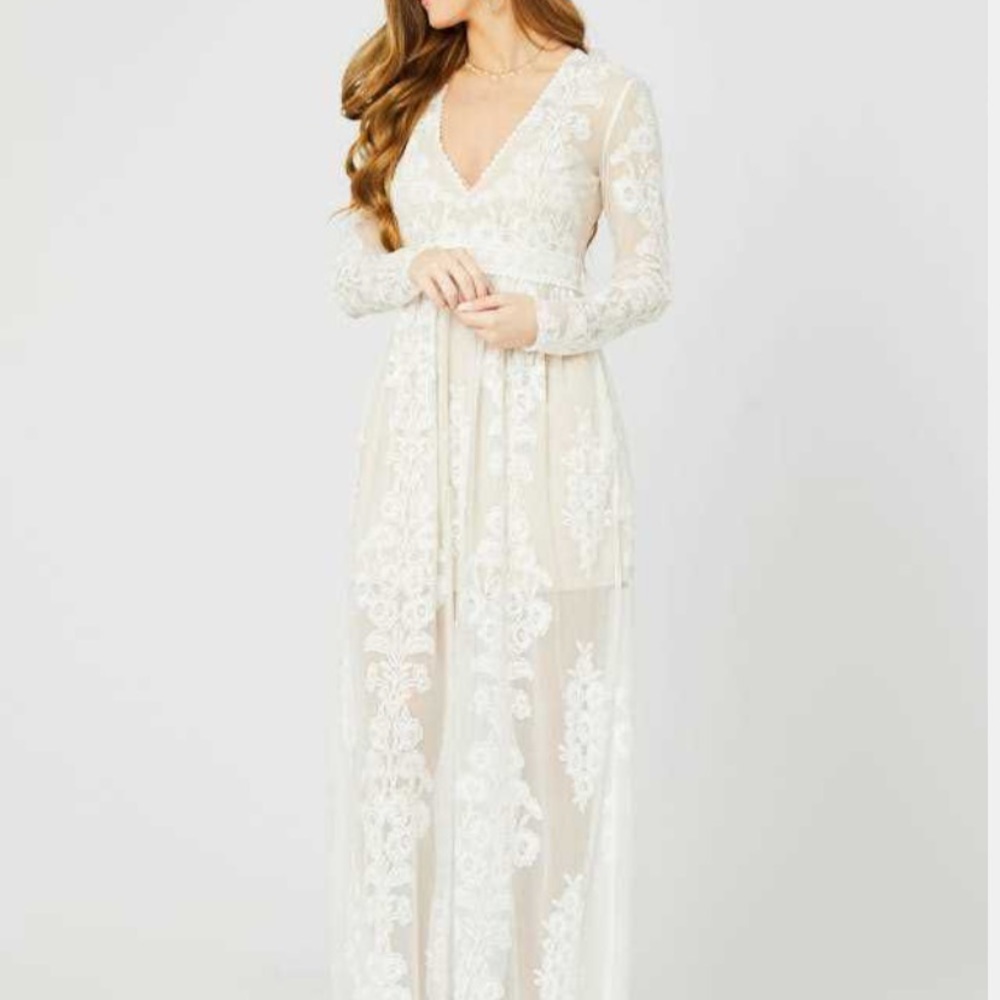 Altar’d State White/nude maxi dress xs